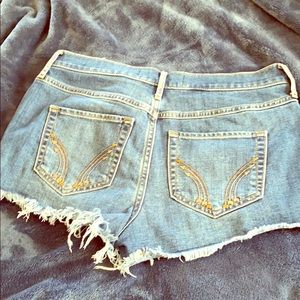 Jean fringed shorts